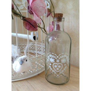 Vintage Glass Bottle Cork Stopper Bud Flower Vase Wedding Table Heart Decoration 8717459134546  111596677795